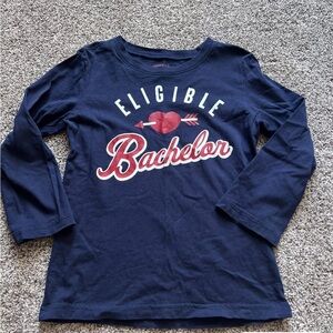 Crazy 8 Navy Blue Long Sleeve Tee with Red Graphic